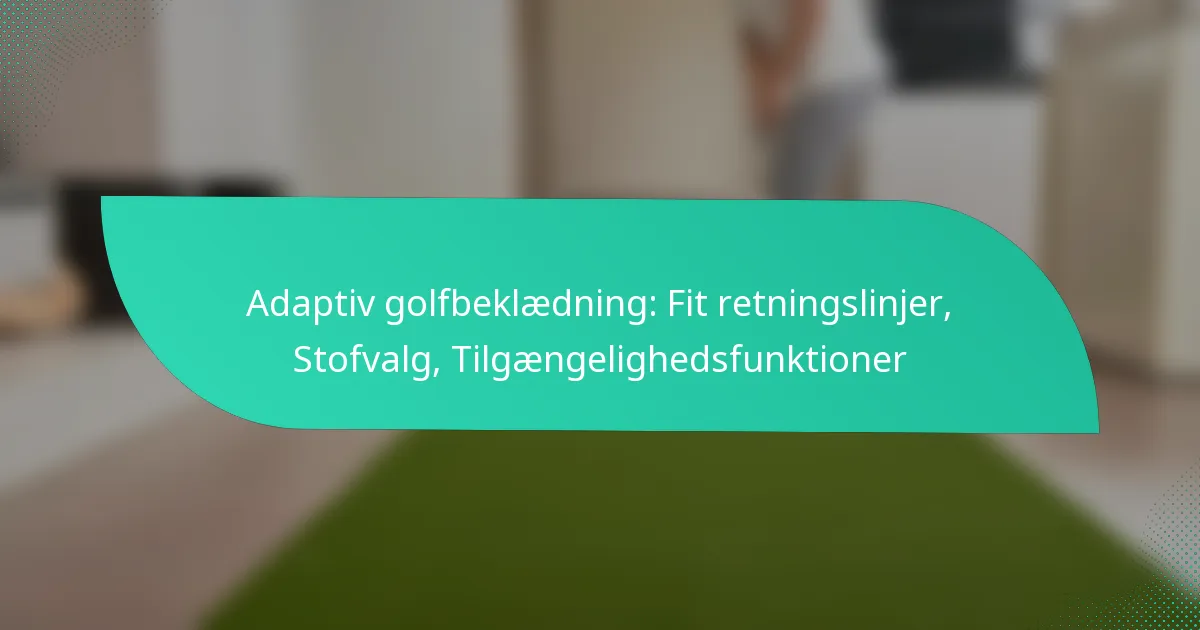 Adaptiv golfbeklædning: Fit retningslinjer, Stofvalg, Tilgængelighedsfunktioner