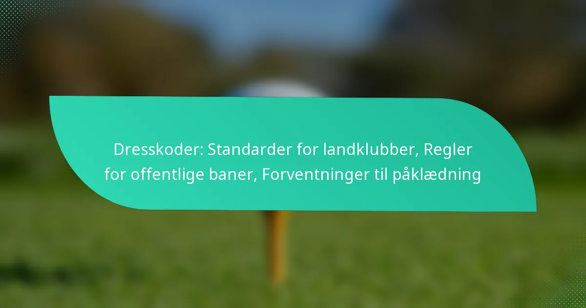 Dresskoder: Standarder for landklubber, Regler for offentlige baner, Forventninger til påklædning