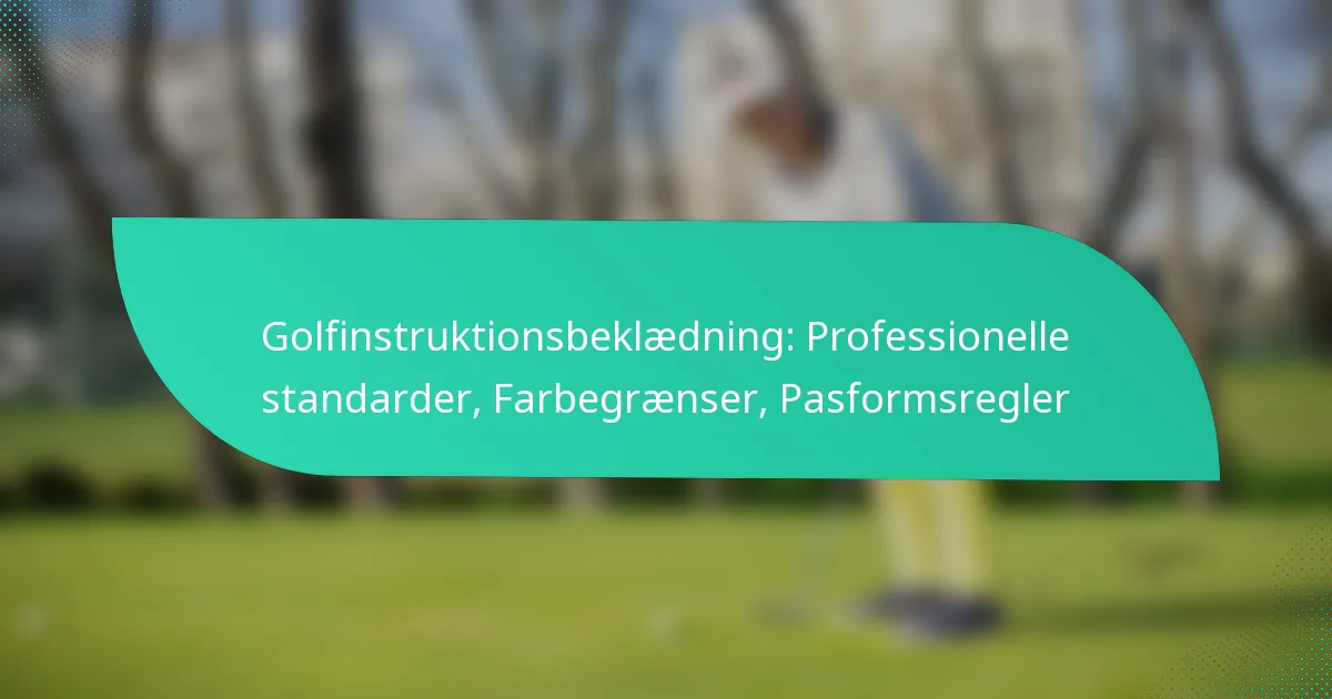 Golfinstruktionsbeklædning: Professionelle standarder, Farbegrænser, Pasformsregler