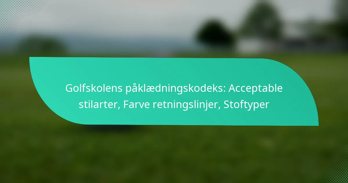 Golfskolens påklædningskodeks: Acceptable stilarter, Farve retningslinjer, Stoftyper
