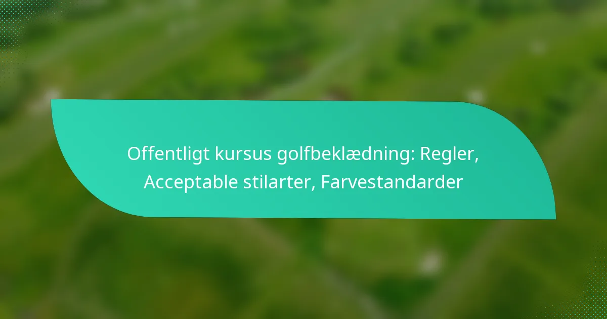 Offentligt kursus golfbeklædning: Regler, Acceptable stilarter, Farvestandarder