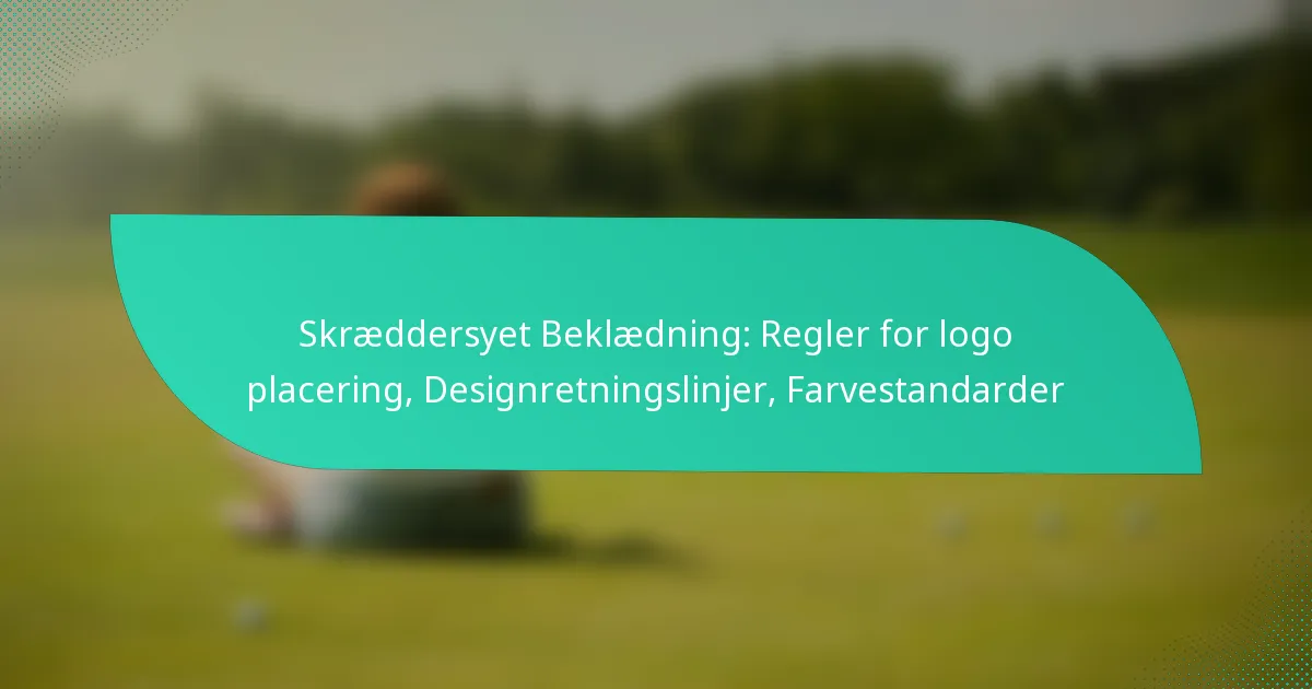 Skræddersyet Beklædning: Regler for logo placering, Designretningslinjer, Farvestandarder