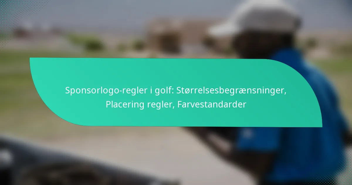 Sponsorlogo-regler i golf: Størrelsesbegrænsninger, Placering regler, Farvestandarder