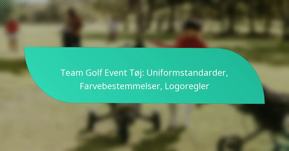 Team Golf Event Tøj: Uniformstandarder, Farvebestemmelser, Logoregler