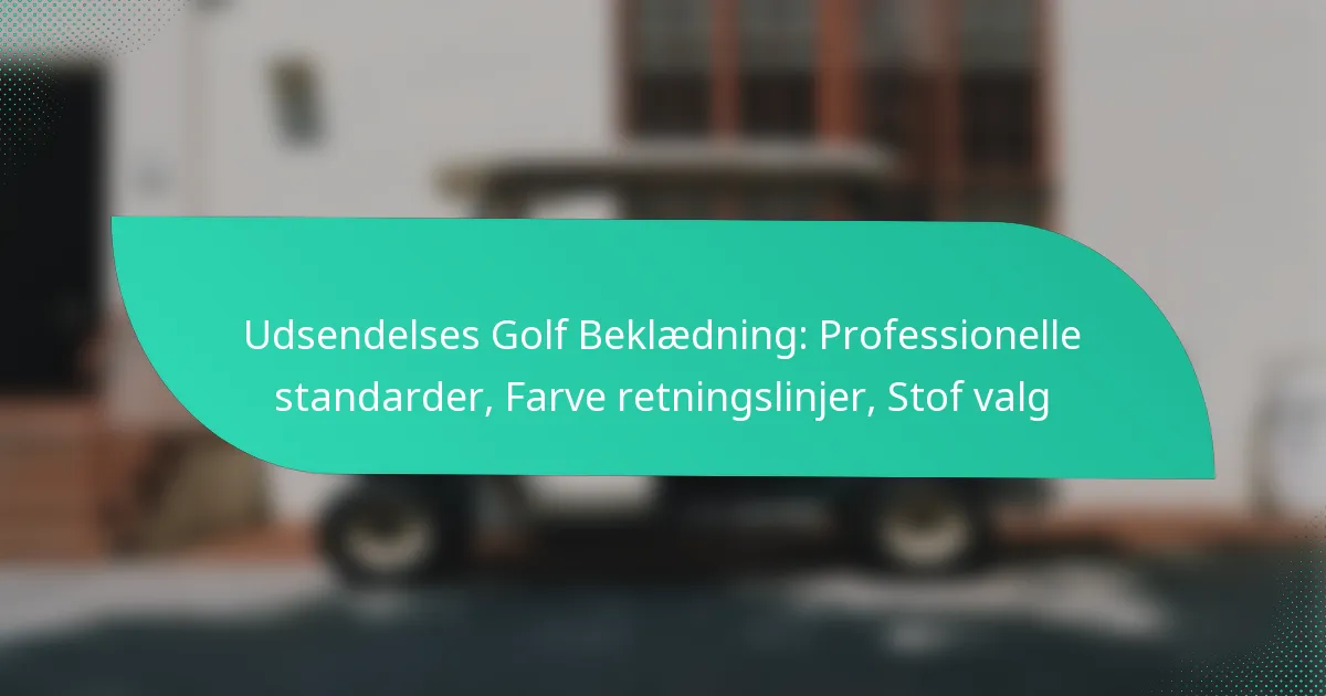 Udsendelses Golf Beklædning: Professionelle standarder, Farve retningslinjer, Stof valg