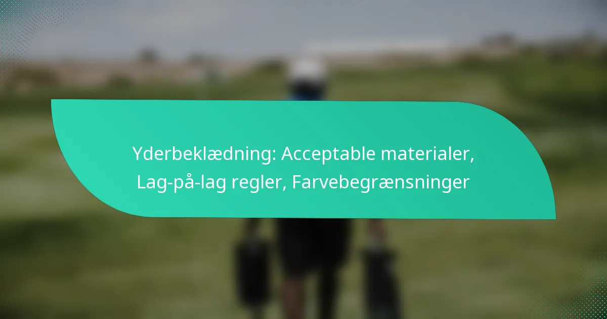 Yderbeklædning: Acceptable materialer, Lag-på-lag regler, Farvebegrænsninger