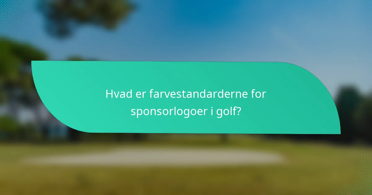 Hvad er farvestandarderne for sponsorlogoer i golf?
