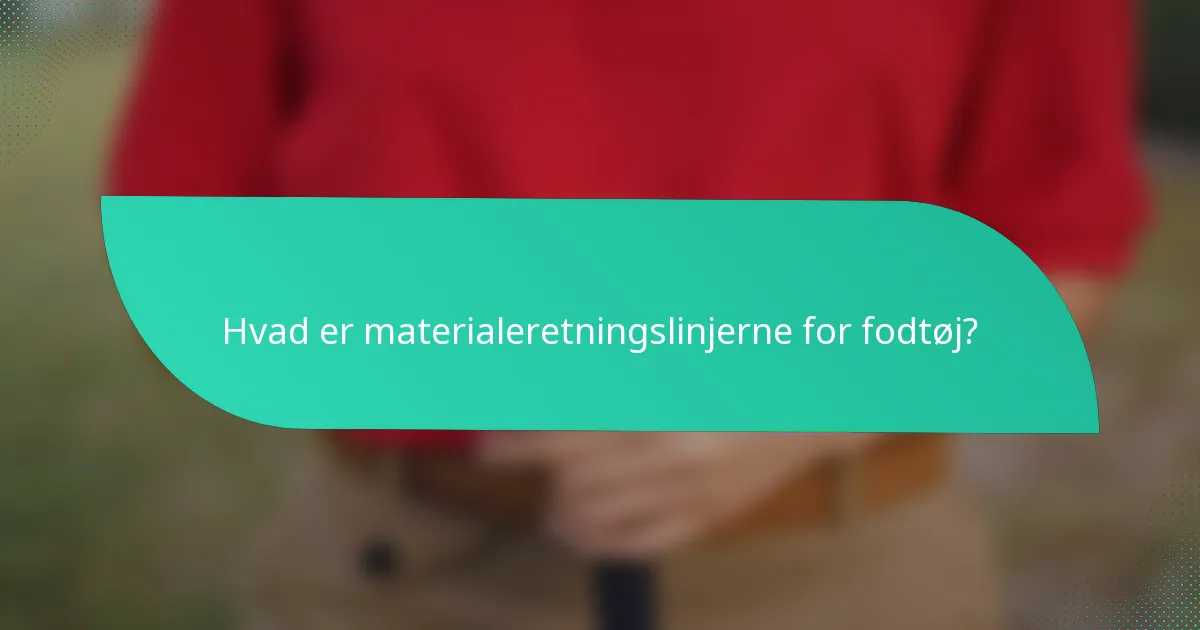 Hvad er materialeretningslinjerne for fodtøj?