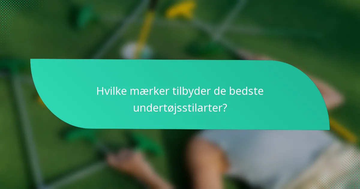Hvilke mærker tilbyder de bedste undertøjsstilarter?